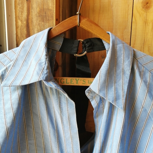 Sold- Blue Strip Shirt Dress, new without tag - Picture 4 of 4